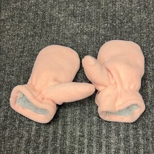 Soft Pink and Gray Kids Mittens